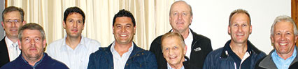 Members of the SAFPA committee seen at the AGM, from l: Hugo van Niekerk, Wessie van der Westhuizen, Eugene Tondolo, Anton van Greunen, Willem Gijzelaar, Michael Abbott and Manny Vieira. Front: Walter Zimmerman.